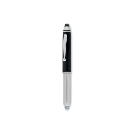 Długopis z rysikiem i latarką Luzzy, czarno-srebrny UPOMINKARNIA