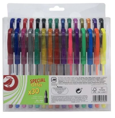 Długopis Żelowy Auchan Różne Kolory 30 Szt. Auchan
