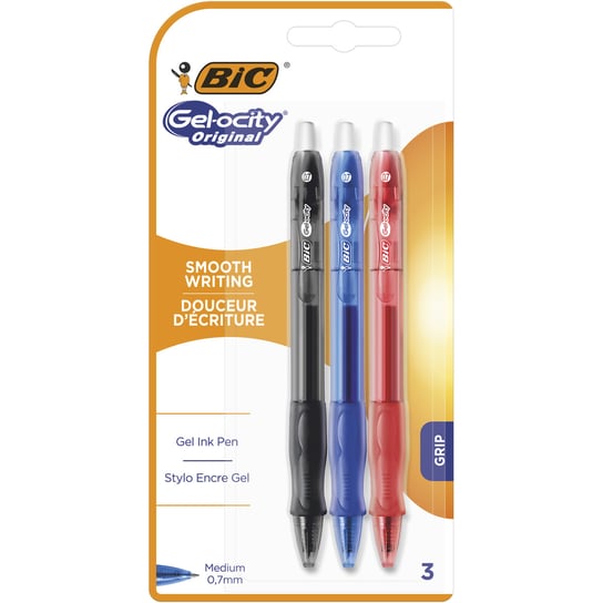 Długopis żelowy, Bic Gel-Ocity Original, czarny, 3 kolory BIC