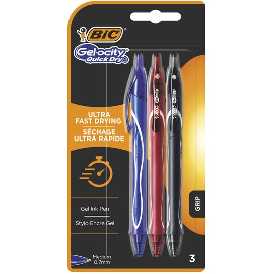 Długopis żelowy, Bic Gel-Ocity Quick Dry, 3 kolory BIC