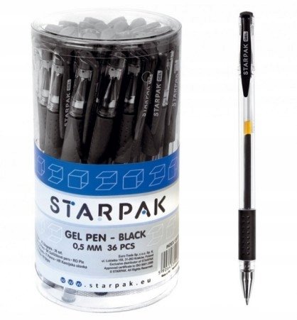 Długopis żelowy czarny automatyczny 0,7 mm BTS