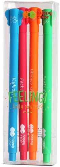 Długopis żelowy Feelingi Elephants, niebieski, 0.5 mm, 4 sztuki Happy Color