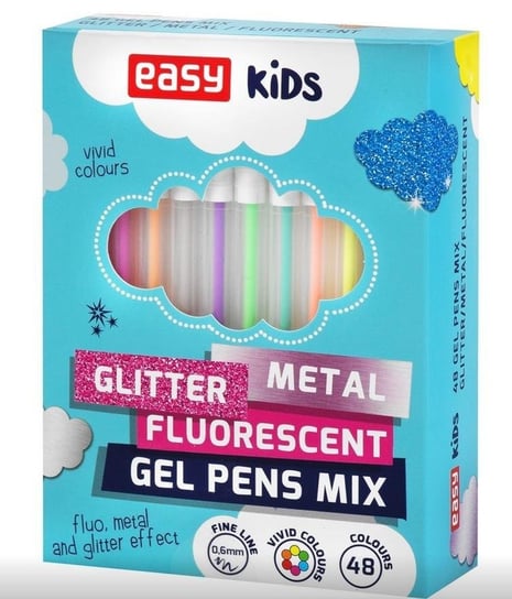 Długopis żelowy fluo/metal/glitter GLITTER 48 kolory 928534 Easy