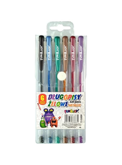 Długopis żelowy metaliczny 6 kolorów Fun&Joy Titanum