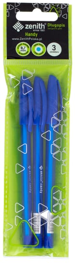 Długopis, Zenith Handy, 0,7mm, opp bag 3 szt, niebieski Zenith
