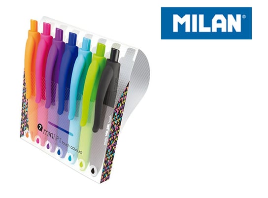 Długopisy atramentowe, p1 mini colours, 7 kolorów Milan