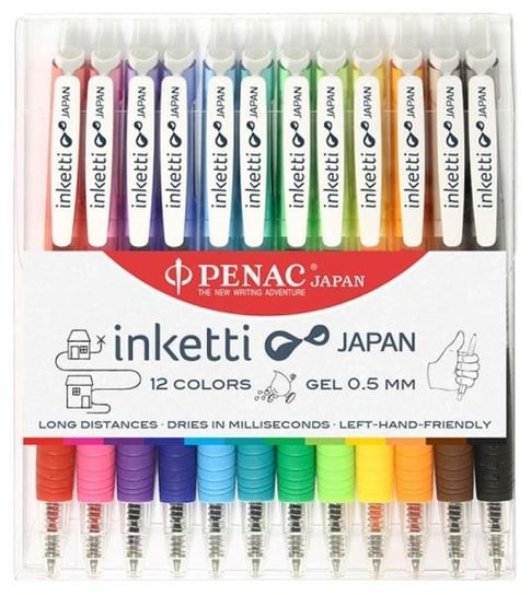 Długopisy automatyczne, żelowe, 12 kolorów PBS Connect Polska