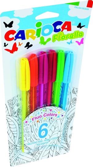 Długopisy fluorescencyjnyjne, Fiorella, 6 kolorów Carioca