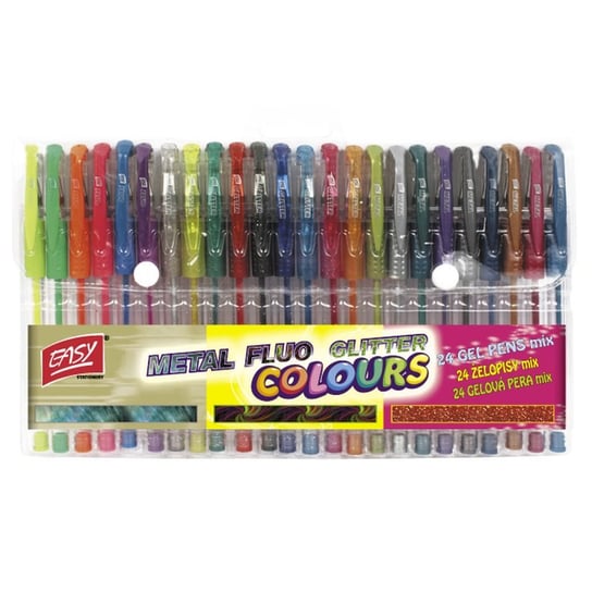 Długopisy żelowe, 24 kolory Easy