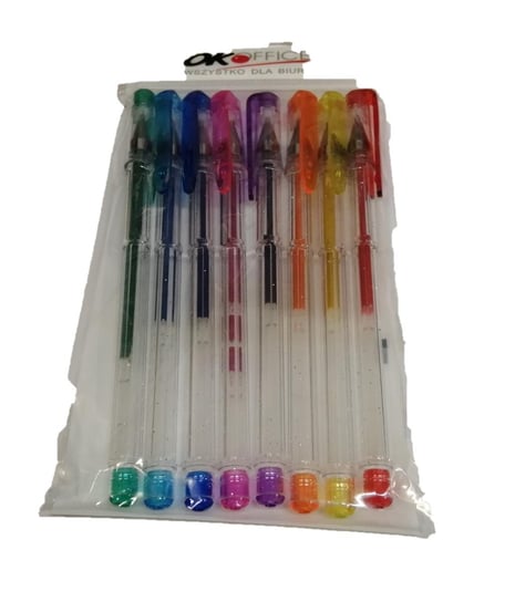 Długopisy żelowe, brokatowe, 8 kolorów SDM