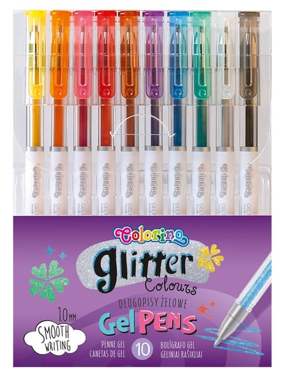 Długopisy żelowe brokatowe, Colorino Kids, 10 kolorów Colorino