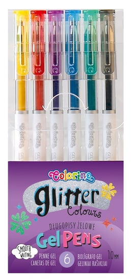Długopisy żelowe brokatowe, Colorino Kids, 6 kolorów Colorino