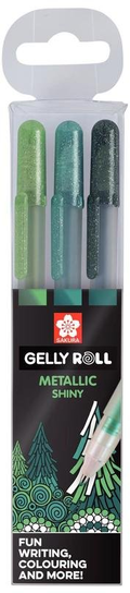 Sakura Gelly Roll Metallic Forest – 3 Gelstifte Mit Glanzeffekt, Für Dunkles & Helles Papier