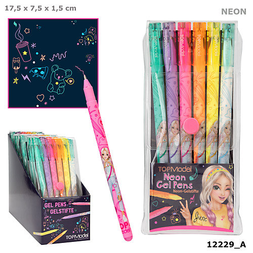 Długopisy Żelowe Neon Top Model 6 Kolorów 12229A Depesche