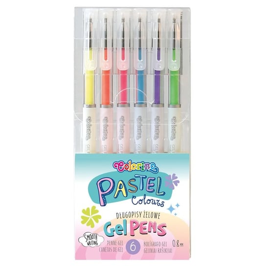 Długopisy żelowe pastelowe, Colorino Kids, 6 kolorów Colorino