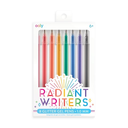Długopisy żelowe z brokatem, Radiant Writers, 8 sztuk Ooly