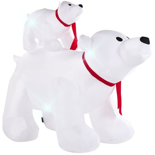 Dmuchana dekoracja ogrodowa niedźwiedź polarny LED 160 cm biała KULTALA Beliani