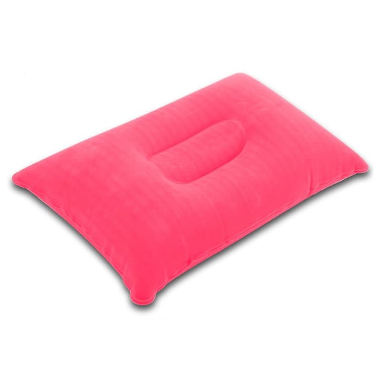 Dmuchana poduszka RÓŻOWA - Prostokątna nadmuchiwana poduszka o ergonomicznym kształcie do wygodnego spania - Idealna na biwak, wycieczki, podróże itp. Intirilife