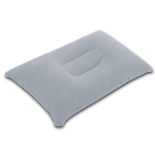 Dmuchana poduszka SZARA - Prostokątna nadmuchiwana poduszka o ergonomicznym kształcie do wygodnego spania - Idealna na biwak, wycieczki, podróże itp. Intirilife