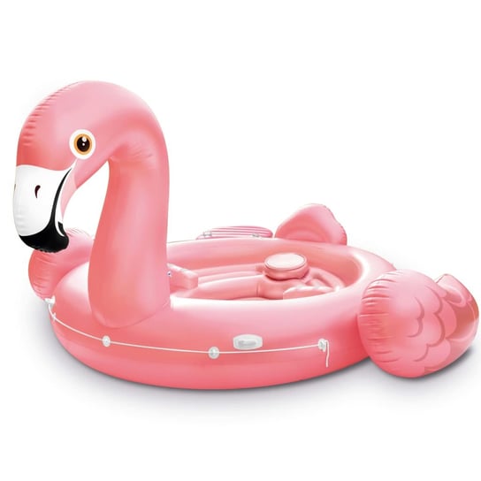 Dmuchany materac basenowy MWGROUP Flamingo Party Island, różowy, 422x373x185 cm Inte