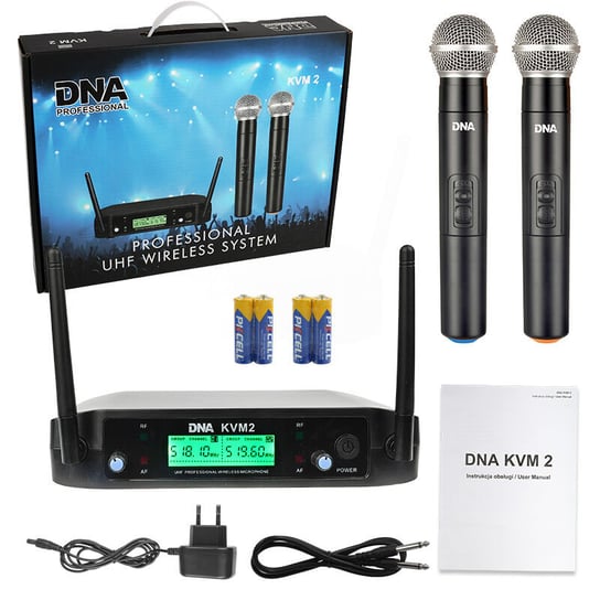 DNA KVM 2 mikrofony bezprzewodowe system nagłośnienia 518-542 MHz DNA
