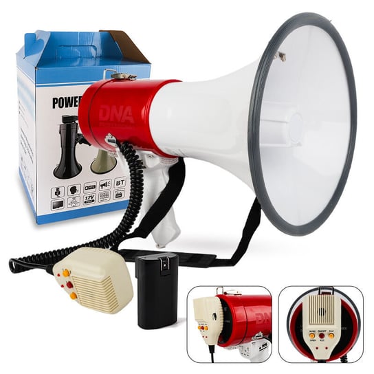 DNA MEGA2 megafon 50W wzmacniacz głosu syrena USB Bluetooth AUX micro SD DNA