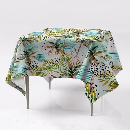 Do domu obrus na stół Hawaje palmy do salonu eco, Fabricsy, 150x150 cm Fabricsy