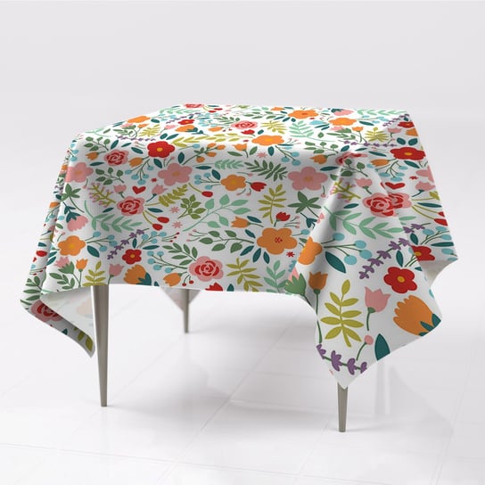 Do ogrodu gładkie obrusy na stół Obrazek w kwiaty, Fabricsy, 150x150 cm Fabricsy