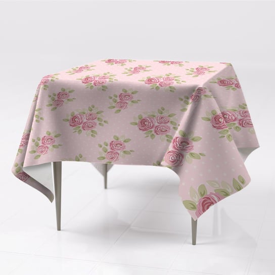 Do ogrodu obrus na stół Różowy bukiet ekologiczny, Fabricsy, 150x150 cm Fabricsy