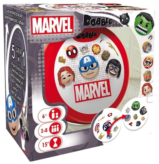 Dobble Marvel Emoji PL, gra planszowa, rodzinna, Rebel Rebel