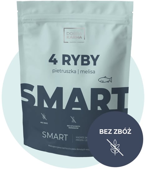 Dobra Karma - 4 Ryby 45% Mięsna Smart Śledź | Makrela | Szprotka | Dorsz Dobrakarma