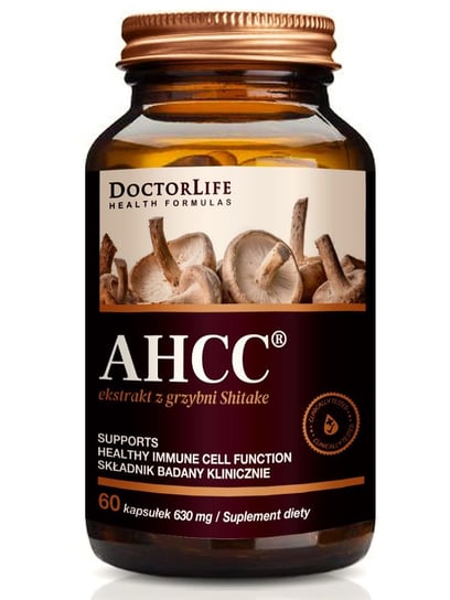 Doctor Life, AHCC 630 mg Ekstrakt z grzybni Shiitake, suplement diety, 60 kapsułek Doctor Life