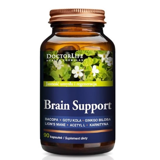 Doctor Life, Brain Support 4 ekstrakty roślinne i formy magnezu, Suplement diety, 90 kaps. Doctor Life