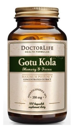 Doctor Life, Gotu Kola ekstrakt standaryzowany 350 mg,  Suplement diety, 100 kaps. Doctor Life