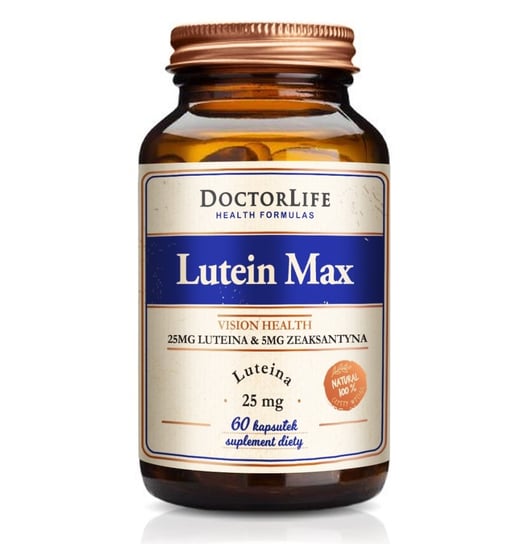 Doctor Life, Lutein Max luteina 25 mg + zeaksantyna 5 mg, Suplement diety, 60 kaps. Doctor Life