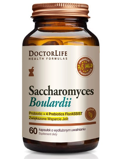 Doctor Life Saccharomyces boulardii suplement diety wspierający jelita 60 kapsułek Doctor Life