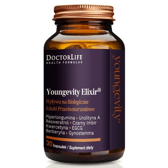 Doctor Life Youngevity Elixir, Odmłodzenie komórkowe, rewitalizacja mitochondriów, Suplement Diety, 30 Kaps. Doctor Life