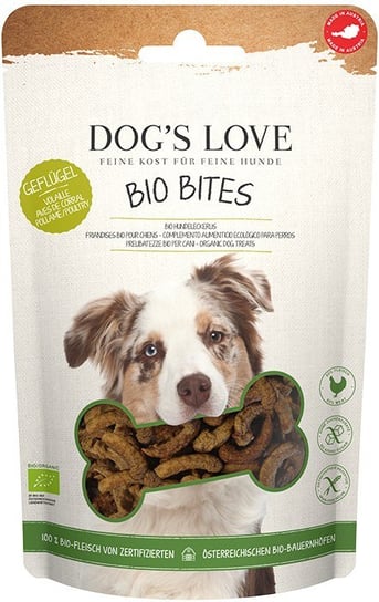 DOG'S LOVE BIO Bites Geflugel - ekologiczne mięso drobiowe przysmaki dla psa (150g) Lovedog