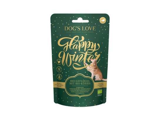 DOG'S LOVE Happy Winter Bio-chips - ekologiczne mięso drobiowe z dynią przysmaki dla psów (150g) Lovedog