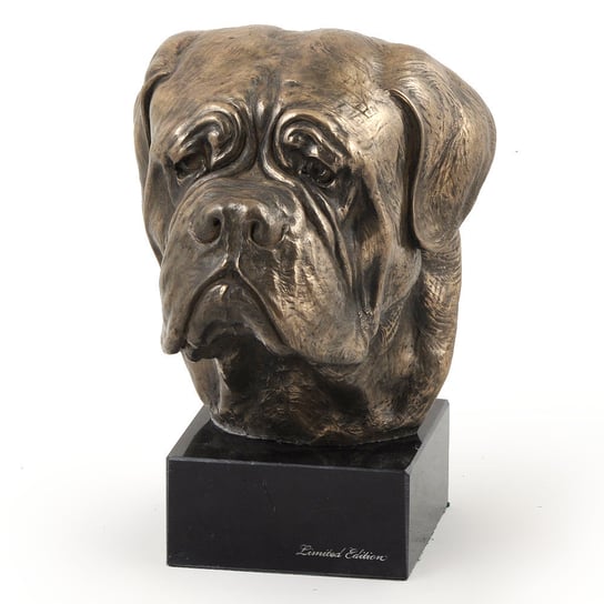 Dog z Bordeaux, Dogue de Bordeaux, Mastif francuski - statuetka psa, popiersie na kamiennej podstawie, rzeźba, trofeum na wystawę psów marki Art-Dog Art-Dog