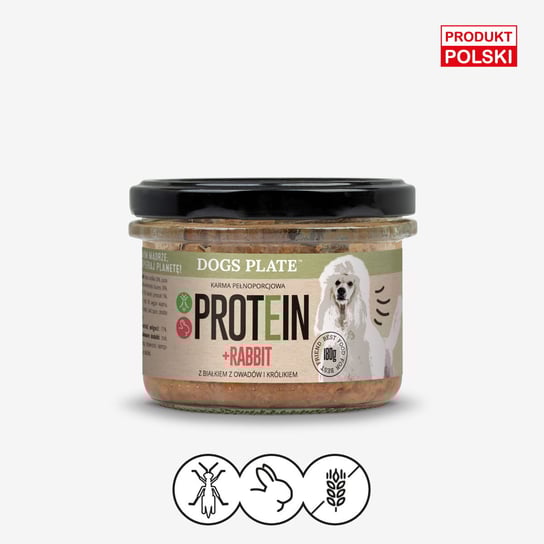 Dogs Plate Protein Rabbit - karma dla psów z mięsa królika i białka owadów 180g Dogs Plate