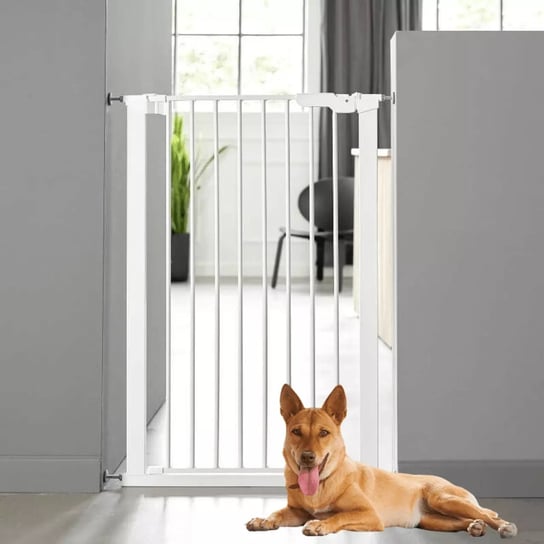 DogSpace - Bonnie – bardzo wysoka, rozporowa bramka dla psa, biała (73.5-79.6cm) Baby Dan