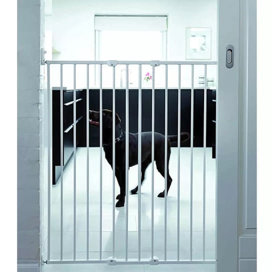 DogSpace - Charlie – bardzo wysoka, przykręcana bramka dla psa, biała (63.5-107cm) Baby Dan