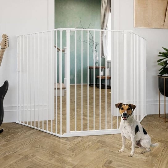 DogSpace - Rocky L – bardzo wysoka, przykręcana bramka dla psa, biała (90-221cm) Baby Dan
