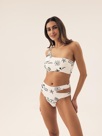 Dół od bikini z wysokim stanem Firenze Esotiq | kremowy XL Esotiq