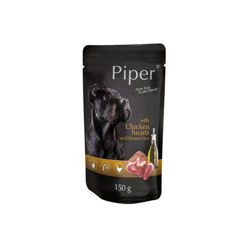 Dolina Noteci Piper Saszetka 150g Serca Kurczaka, Brązowy Ryż, karma dla psa Piper Animals