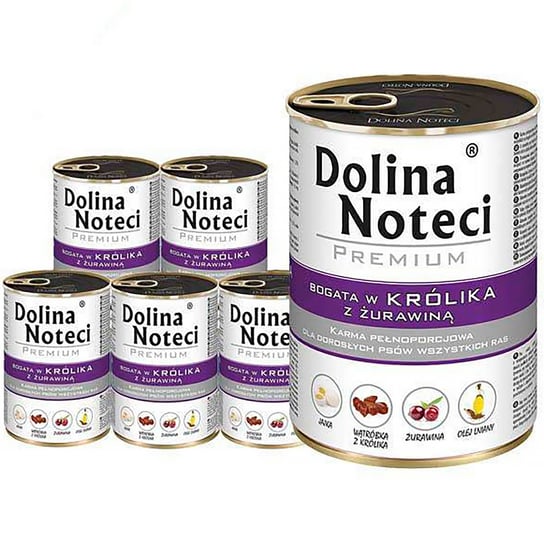 DOLINA NOTECI PREMIUM 400G MOKRA KARMA PSA KRÓLIK z żurawiną 6 x 400 Dolina Noteci