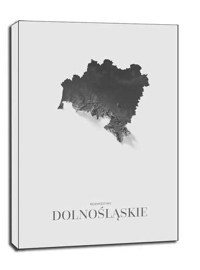 Dolny Śląsk mapa czarno biała - obraz na płótnie 2 / AAALOE Inna marka