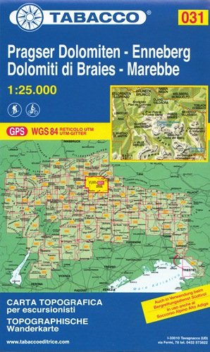 Dolomity, Prags, Mareo. Mapa 1:25 000 Opracowanie zbiorowe