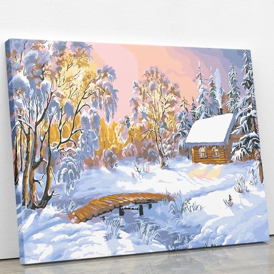 Dom w śniegu - Malowanie po numerach 50x40 cm ArtOnly